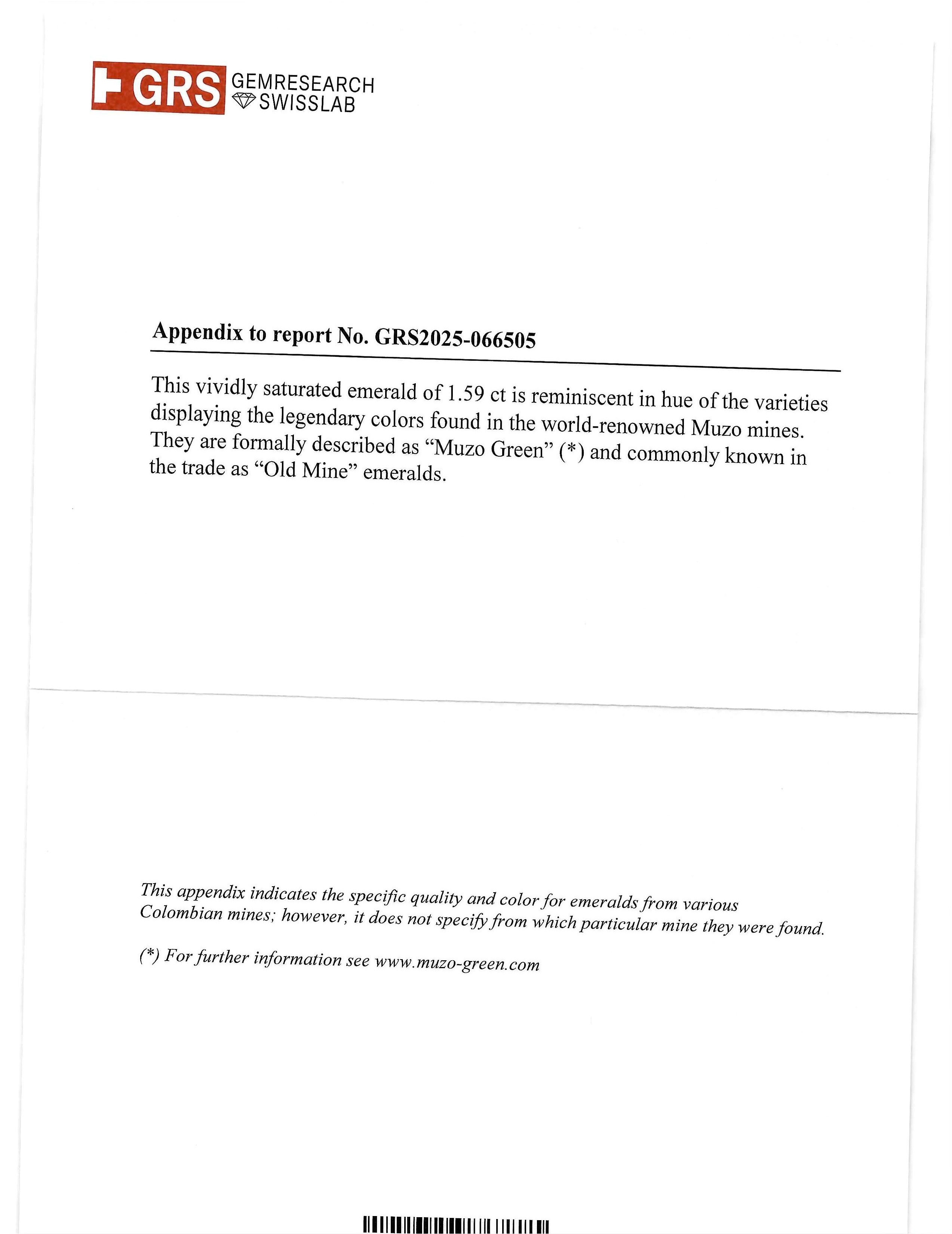 1.59 Ct. Emerald from Colombia