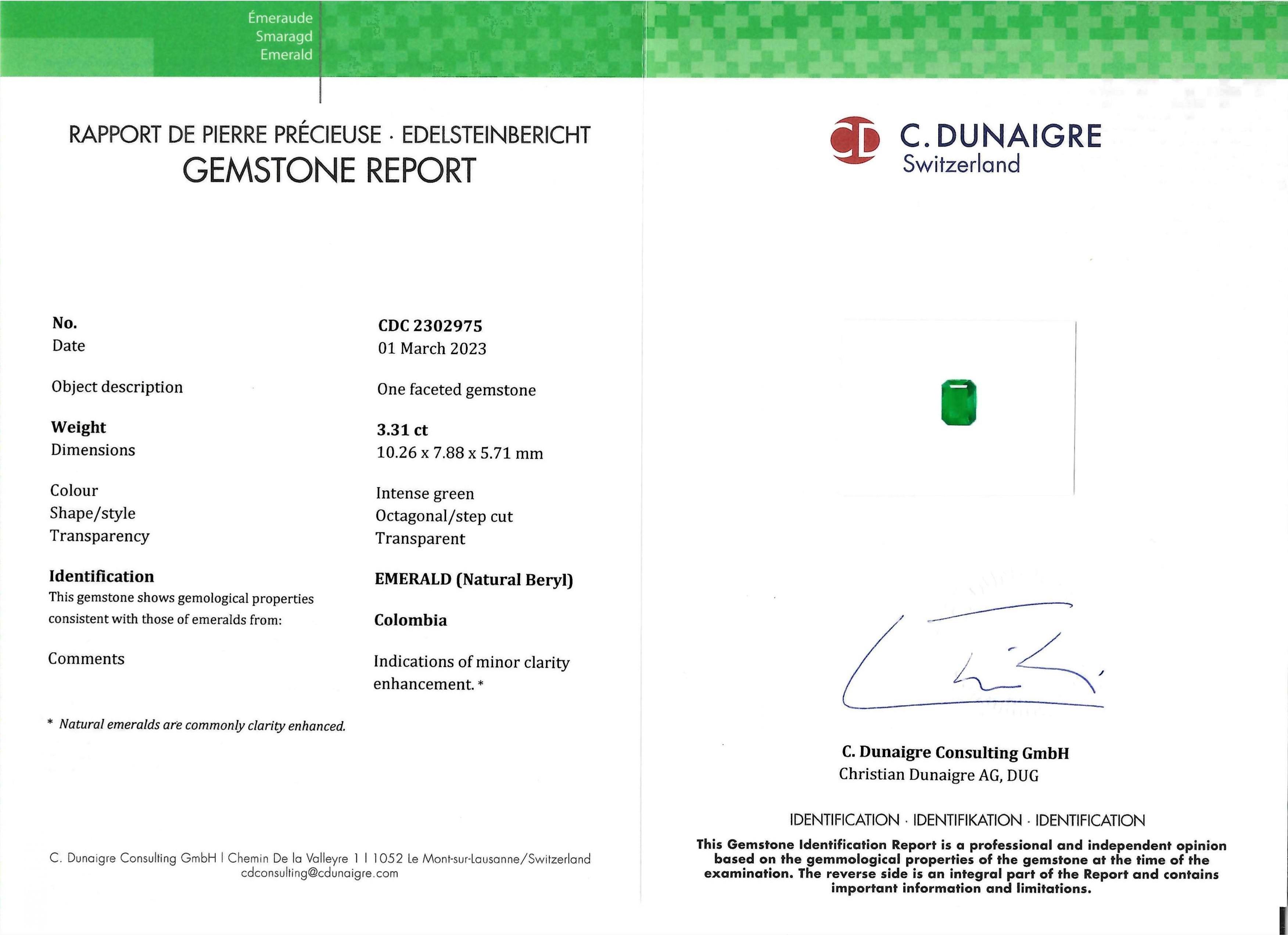 3.31 Ct. Emerald from Colombia