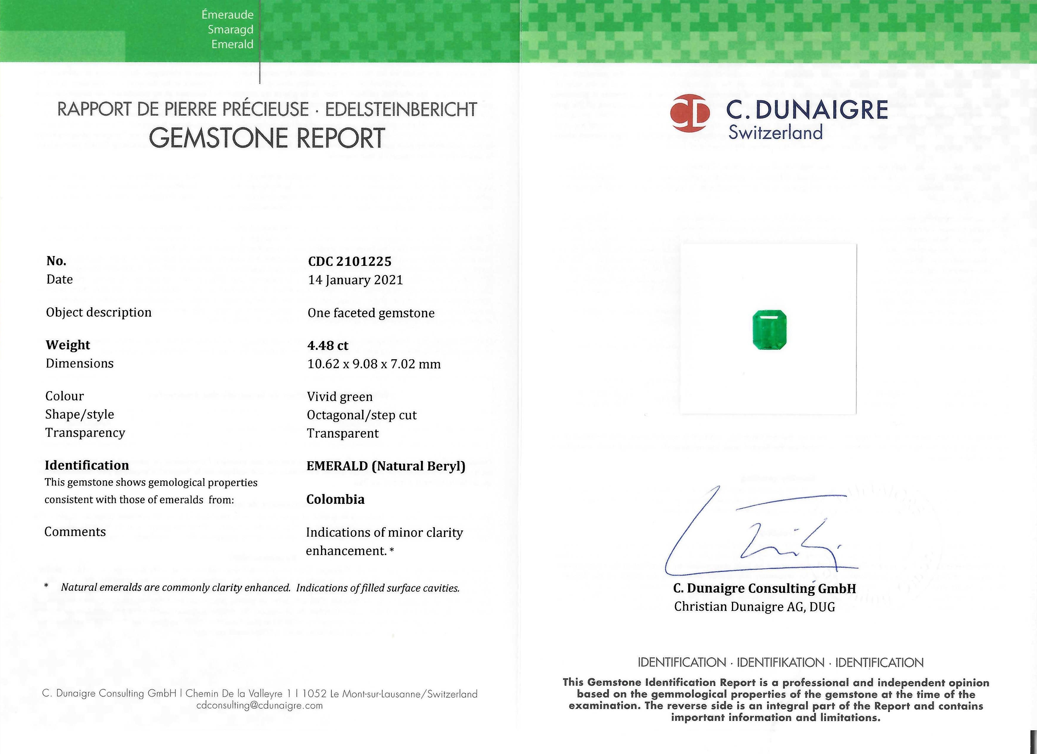 4.48 Ct. Emerald from Colombia