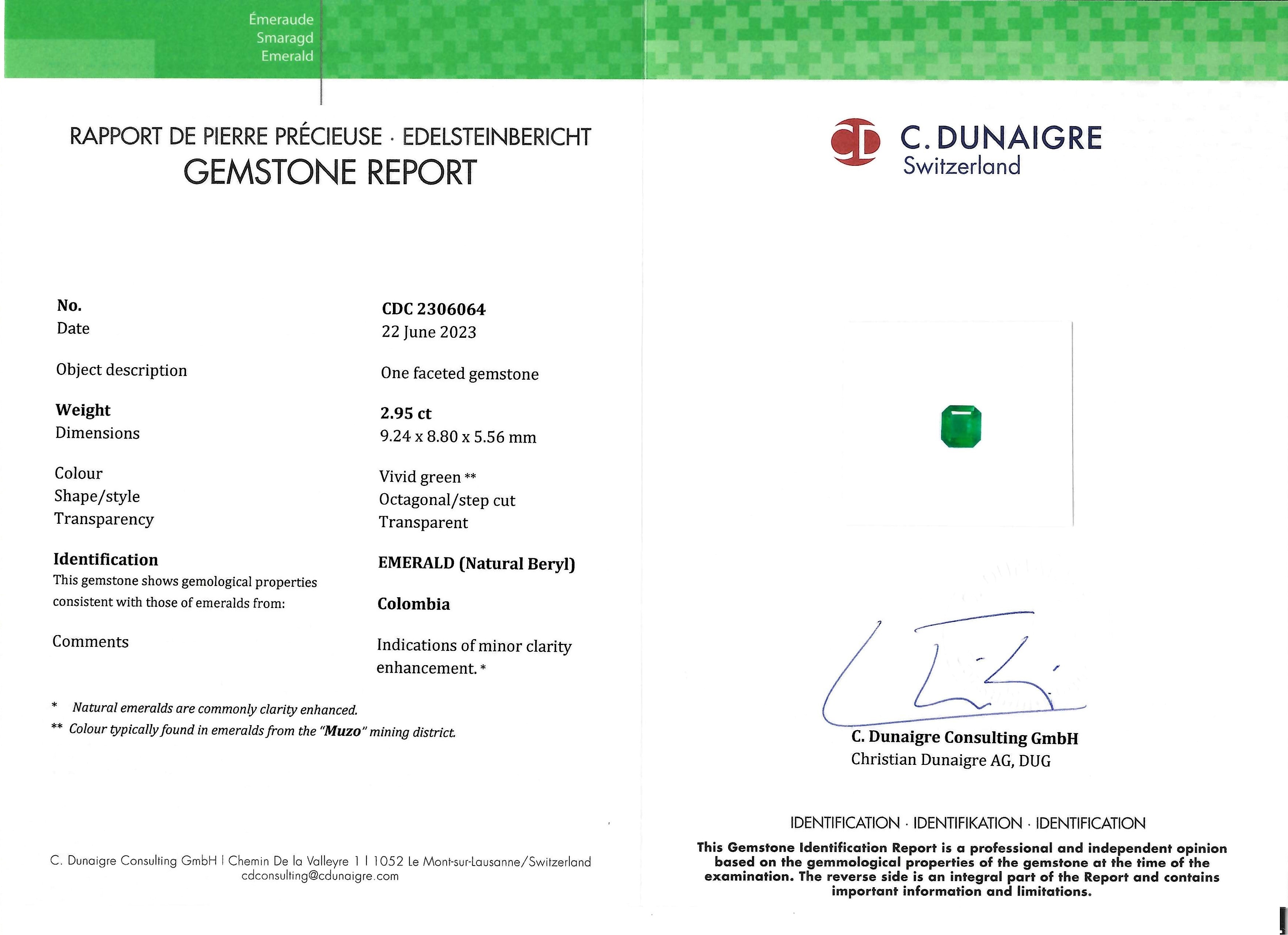 2.95 Ct. Emerald from Colombia