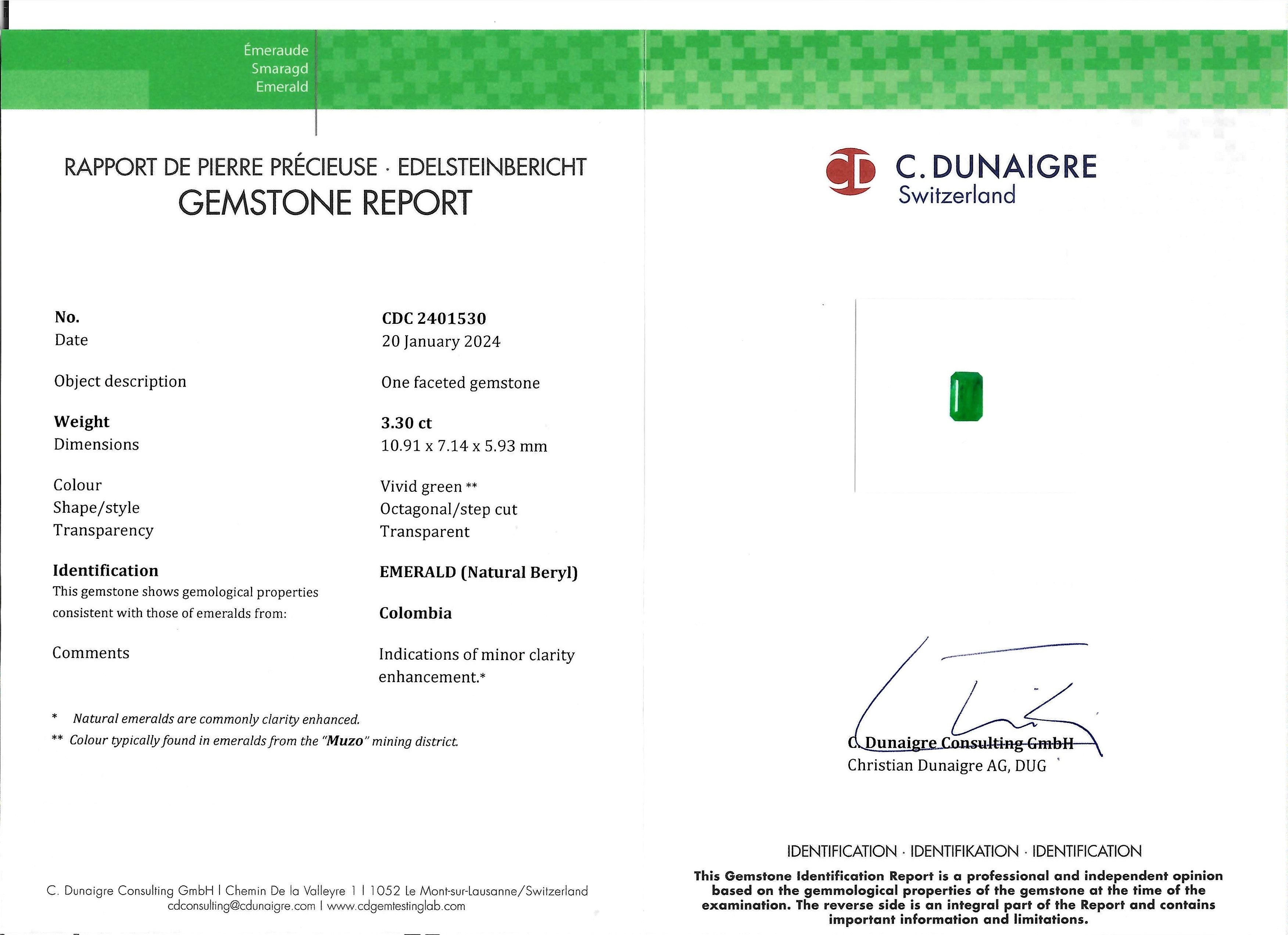 3.30 Ct. Emerald from Colombia