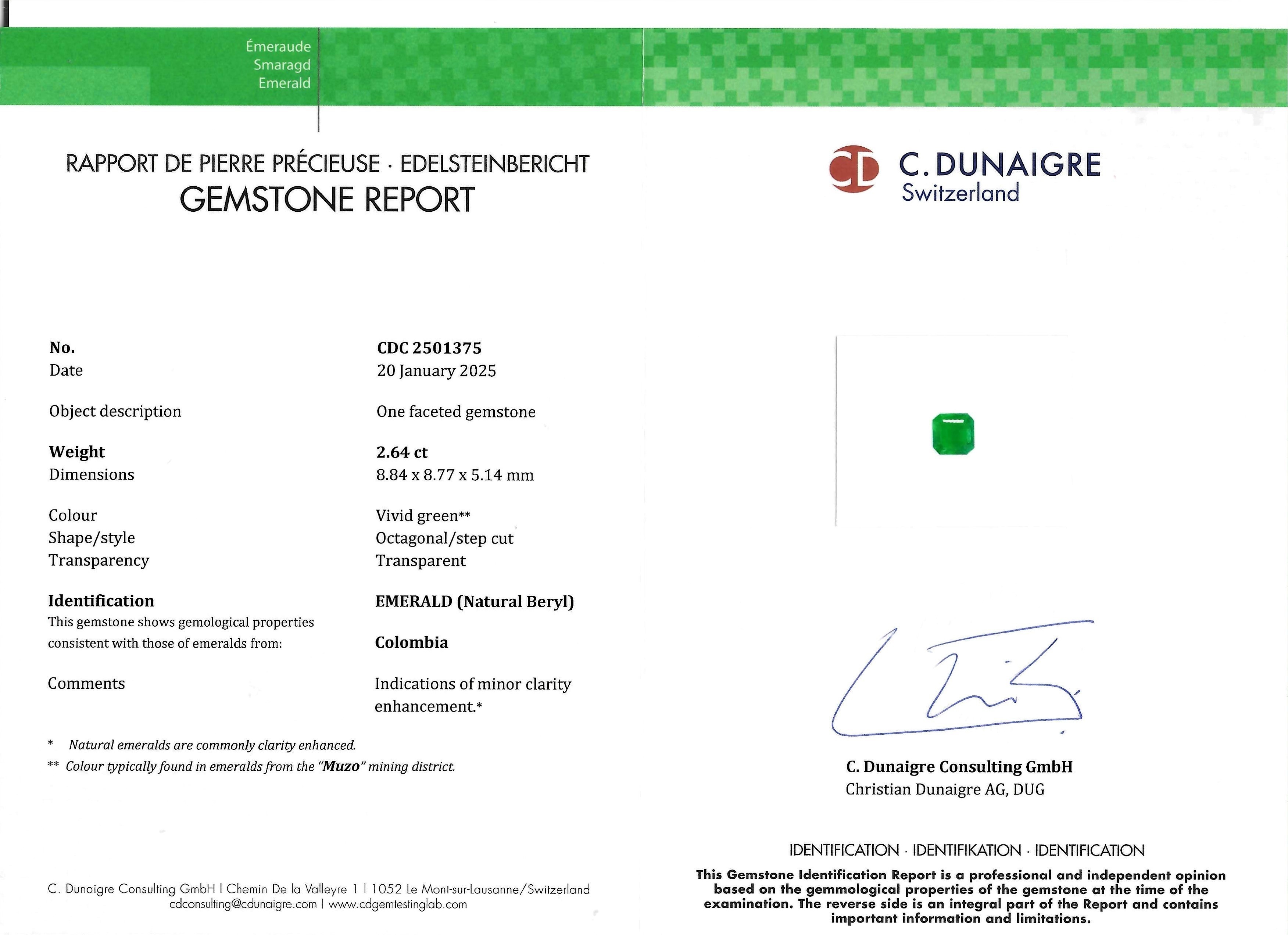 2.64 Ct. Emerald from Colombia - Muzo
