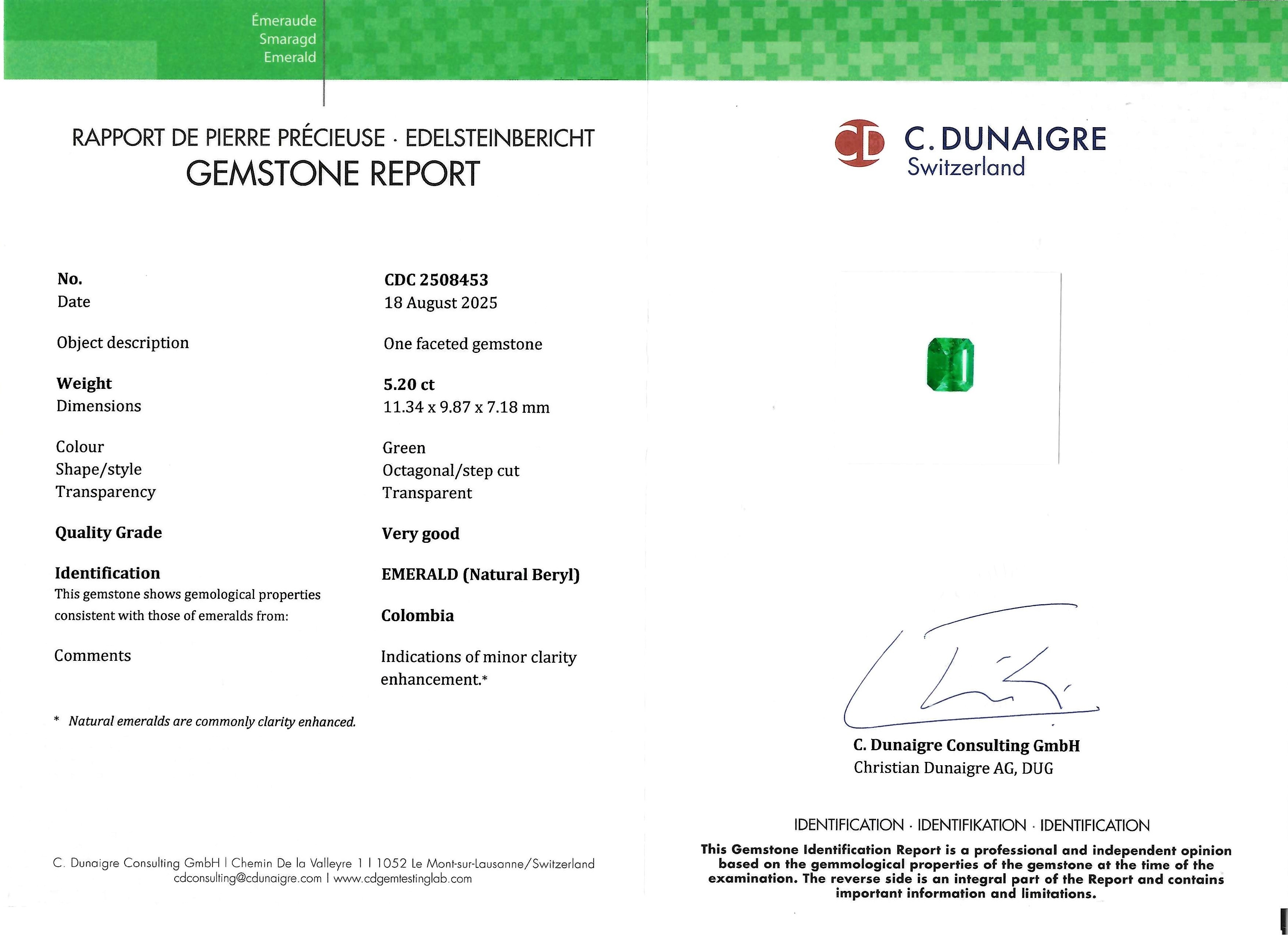 5.20 Ct. Emerald from Colombia