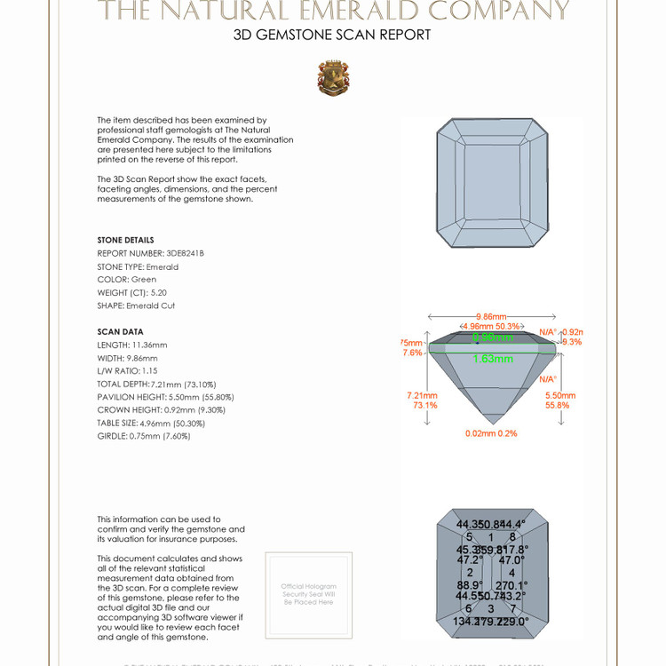 5.20 Ct. Emerald from Colombia