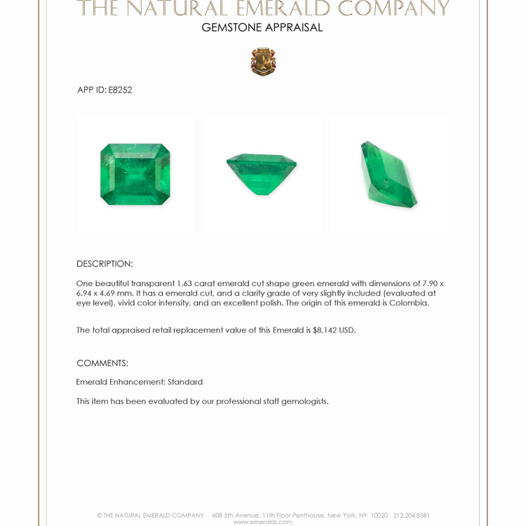 1.63 Ct. Emerald from Colombia