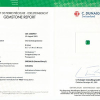 2.14 Ct. Emerald from Colombia - Muzo Scan Report