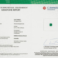 2.14 Ct. Emerald from Colombia - Muzo Scan Report