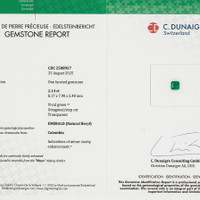 2.14 Ct. Emerald from Colombia - Muzo Scan Report