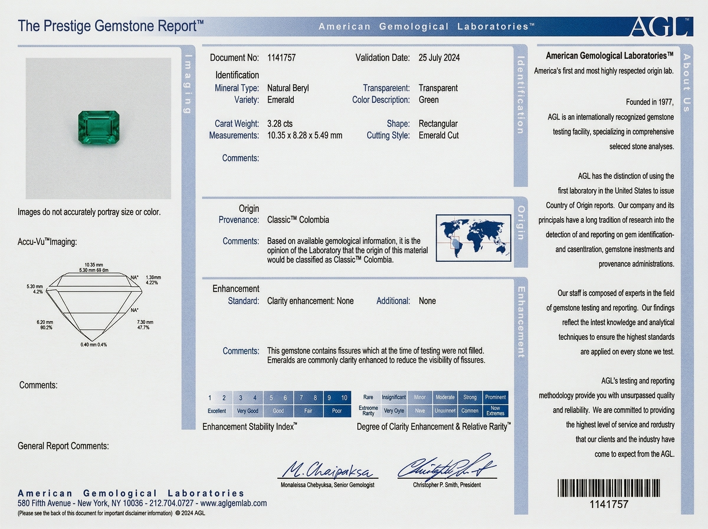 3.28 Ct. Emerald from Colombia