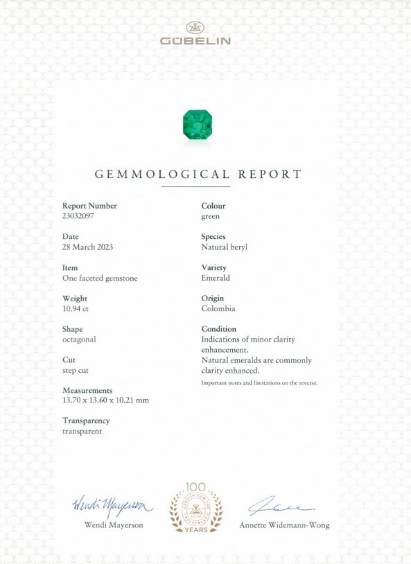 10.94 Ct. Emerald from Colombia