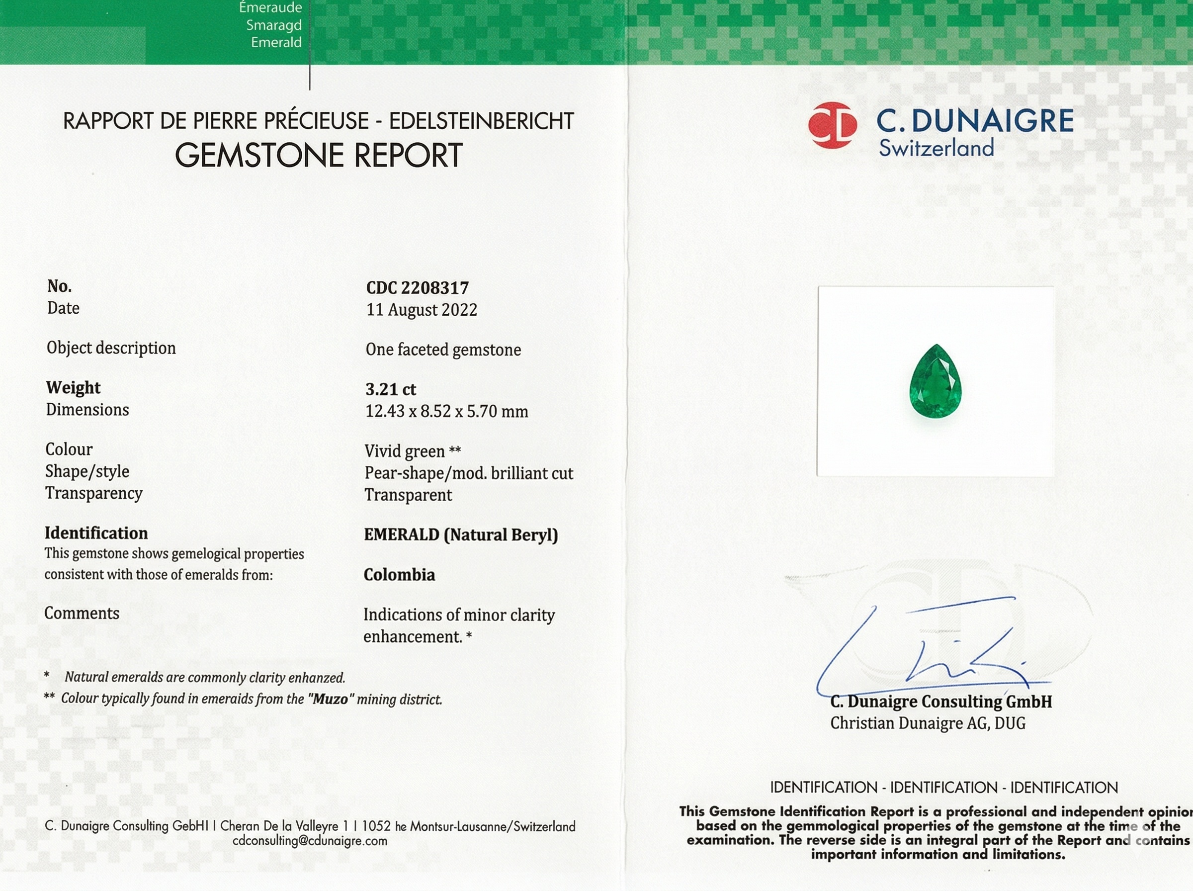 3.21 Ct. Emerald from Colombia - Muzo