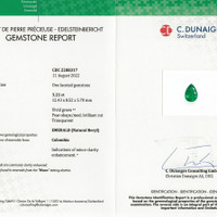 3.21 Ct. Emerald from Colombia - Muzo Scan Report