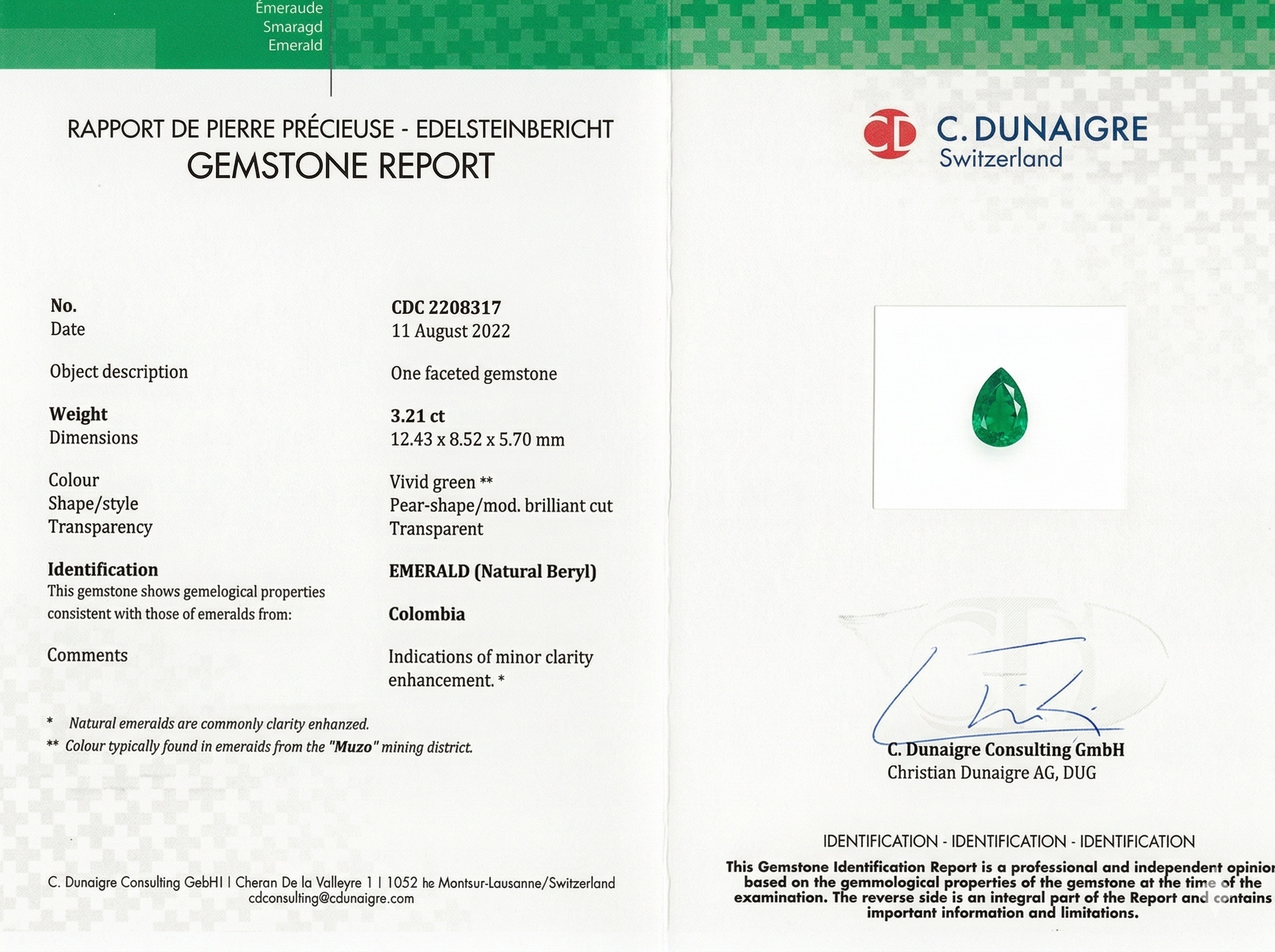 3.21 Ct. Emerald from Colombia - Muzo