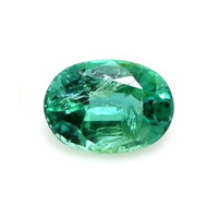 Halo Emerald Ring 0.86 Ct., 18K Yellow Gold Combination Stone