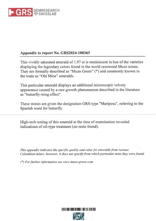 1.97 Ct. Emerald from Colombia