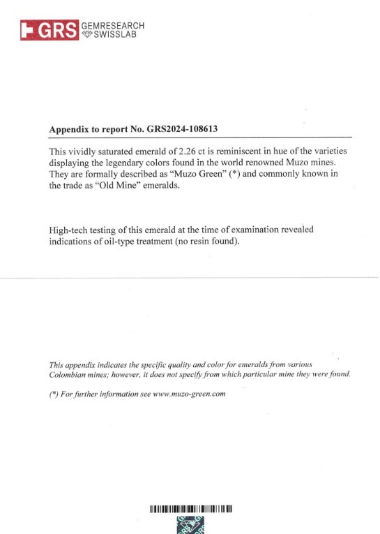 2.26 Ct. Emerald from Colombia