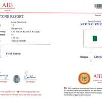 1.91 Ct. Emerald from Zambia Scan Report