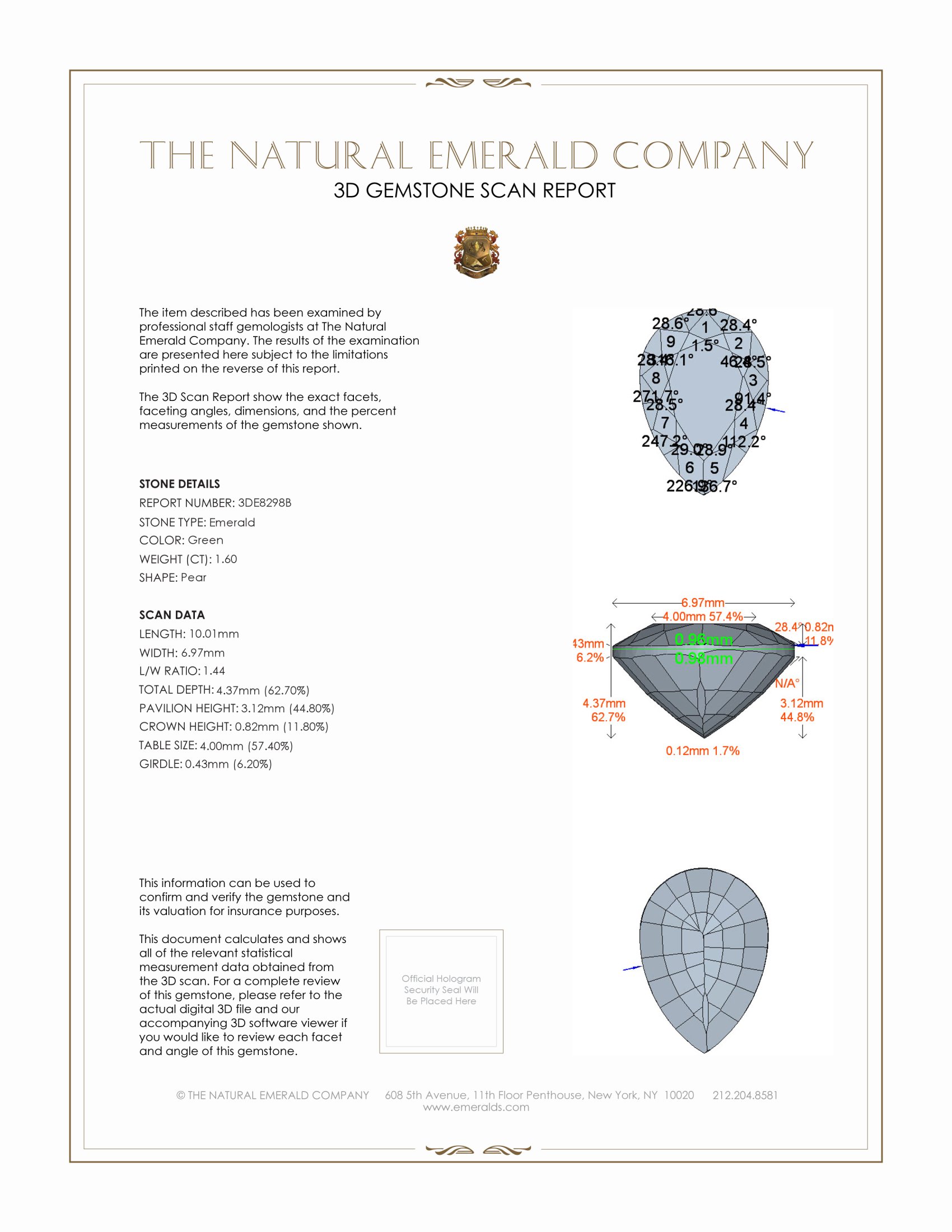 1.60 Ct. Emerald from Zambia