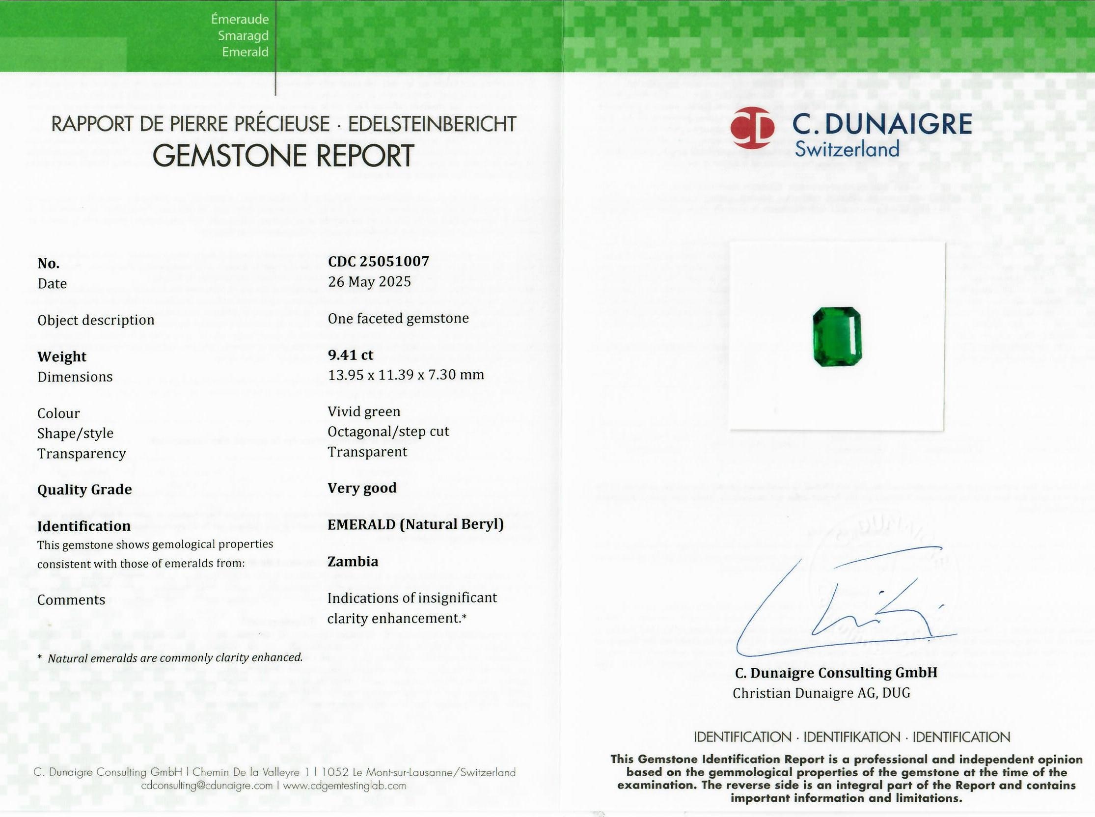 9.41 Ct. Emerald from Zambia