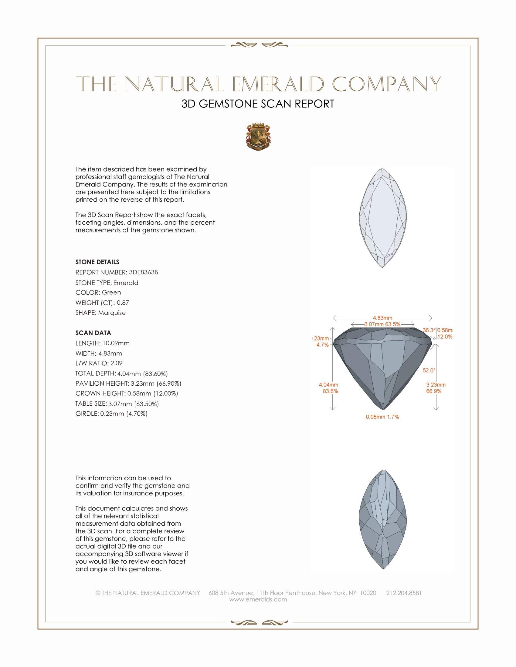 0.87 Ct. Emerald from Colombia