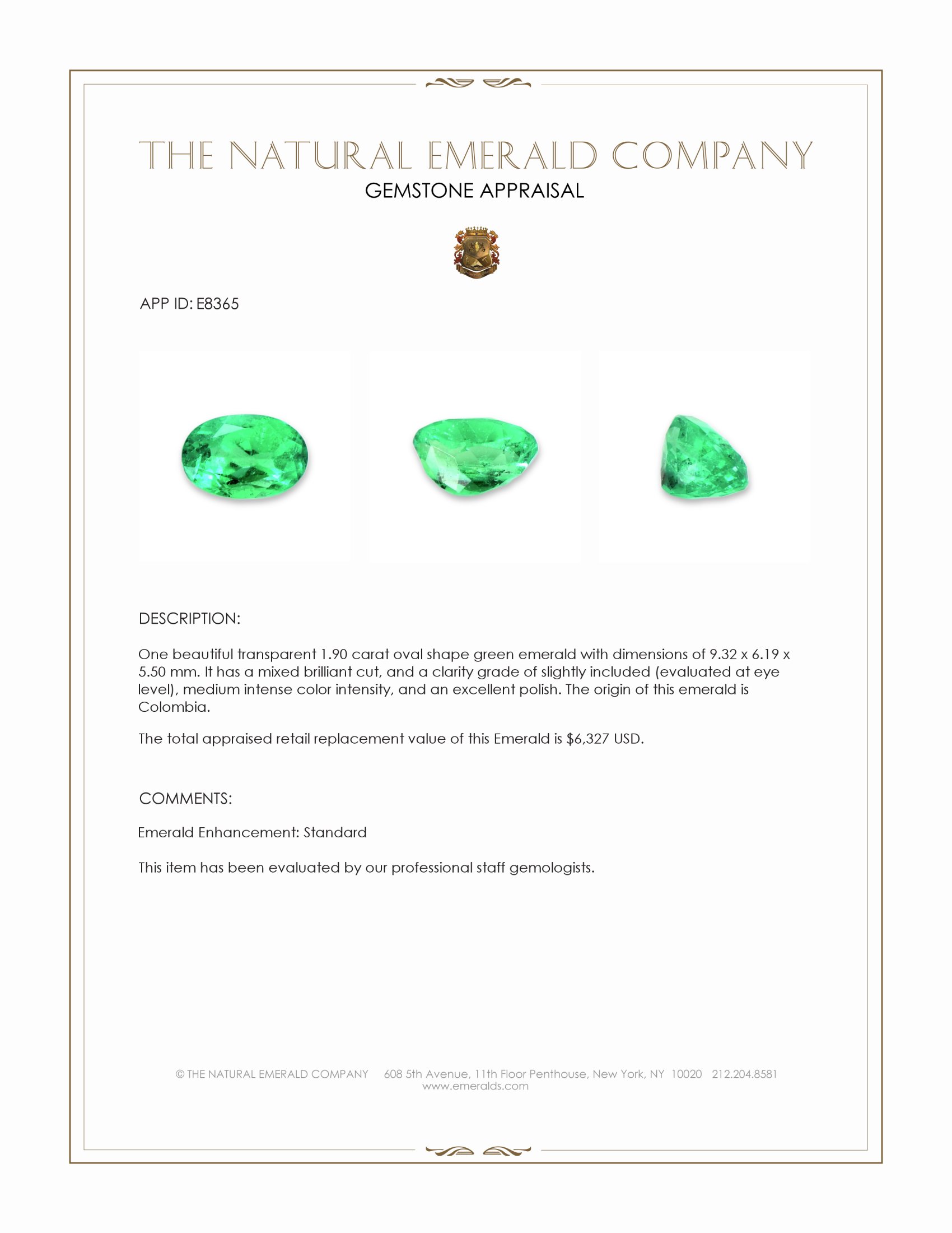 1.90 Ct. Emerald from Colombia