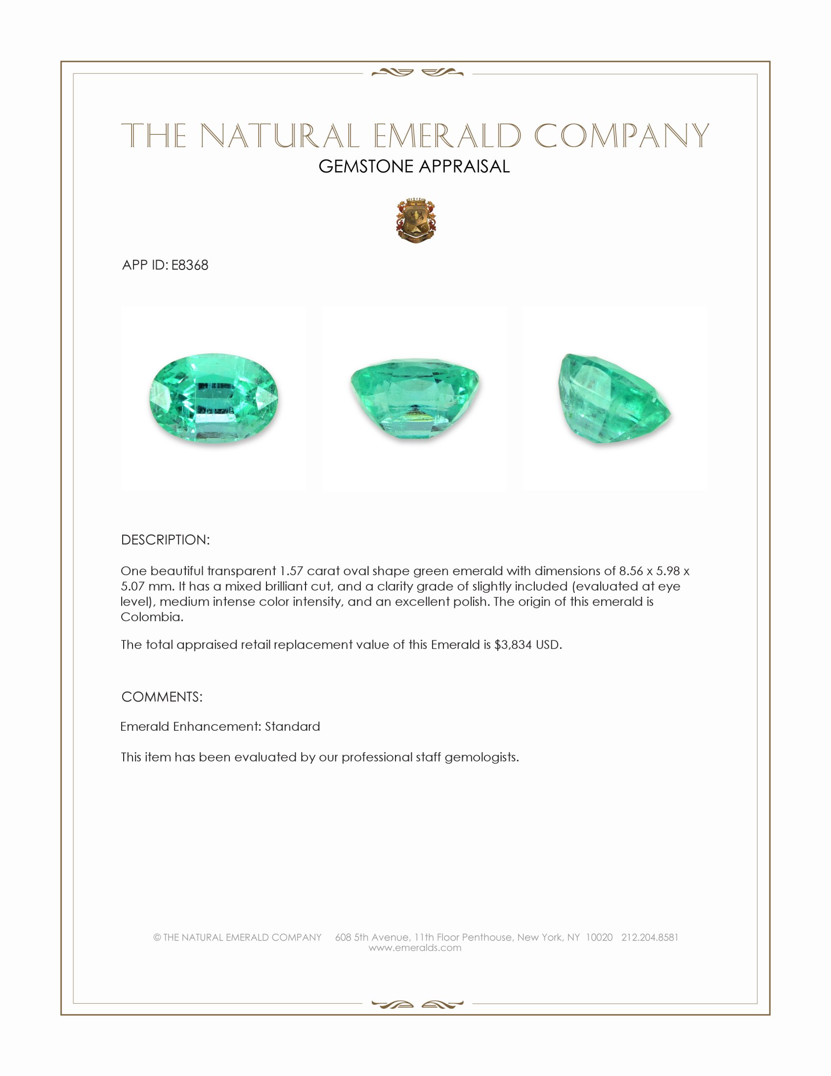 1.57 Ct. Emerald from Colombia