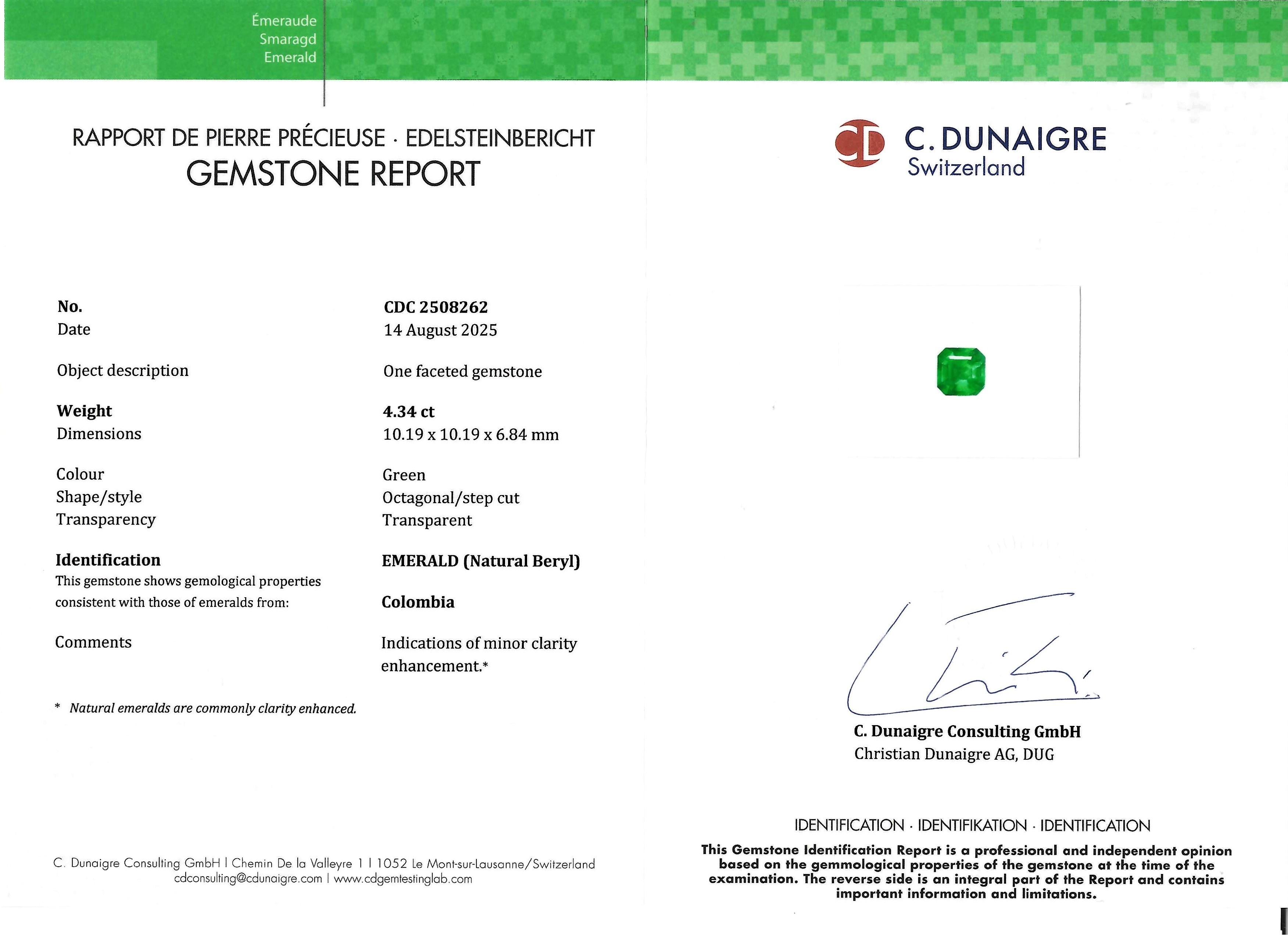 4.34 Ct. Emerald from Colombia