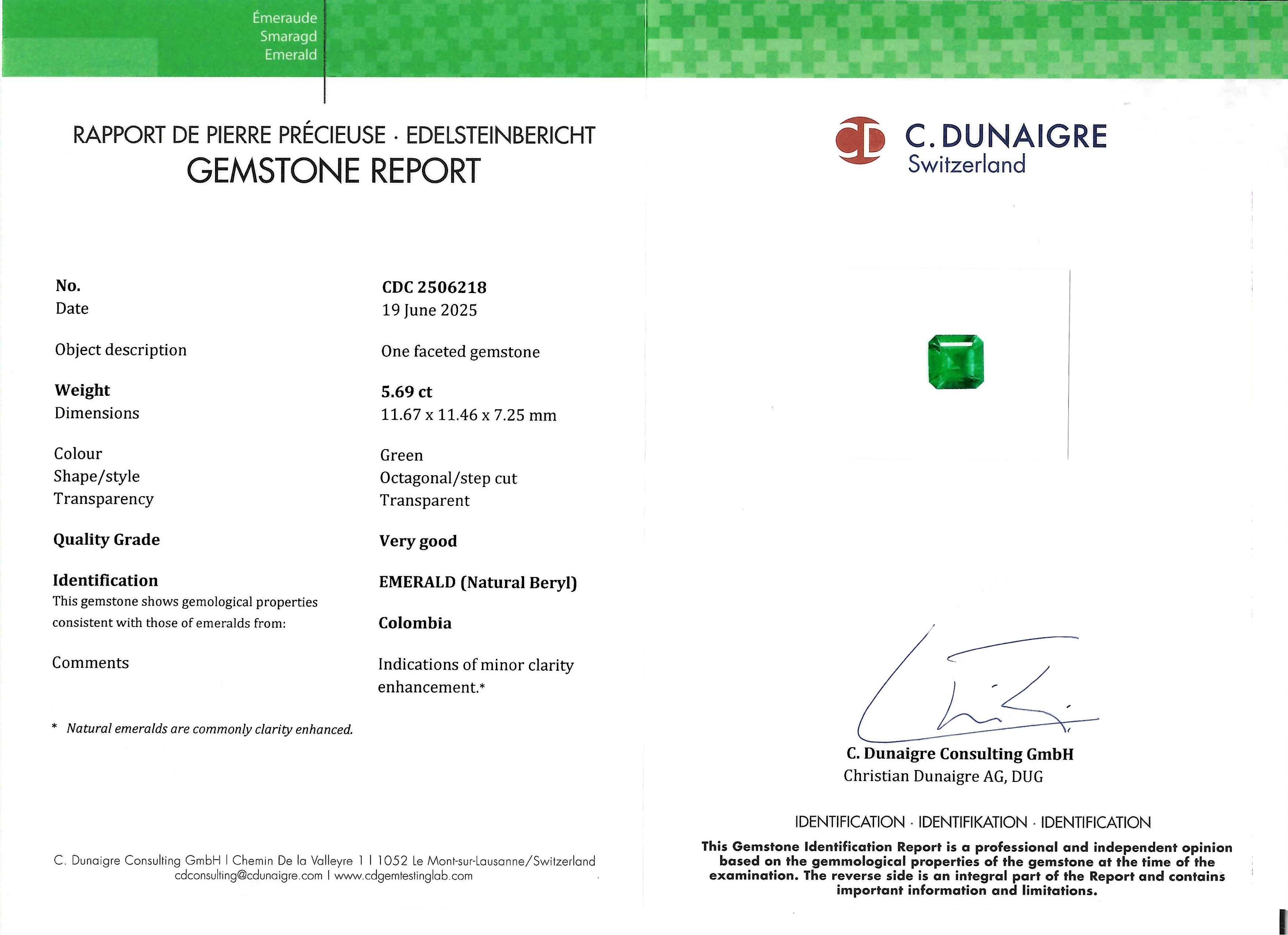5.69 Ct. Emerald from Colombia