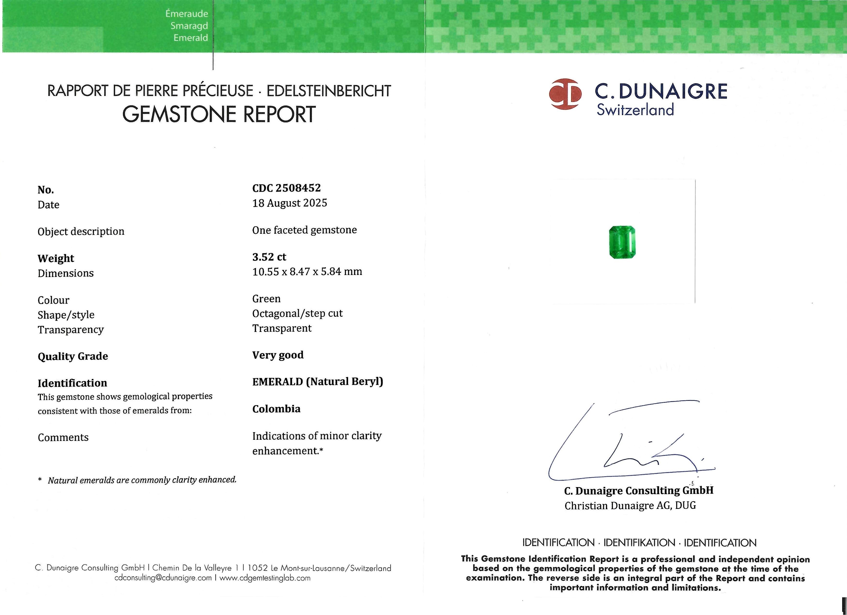 3.52 Ct. Emerald from Colombia