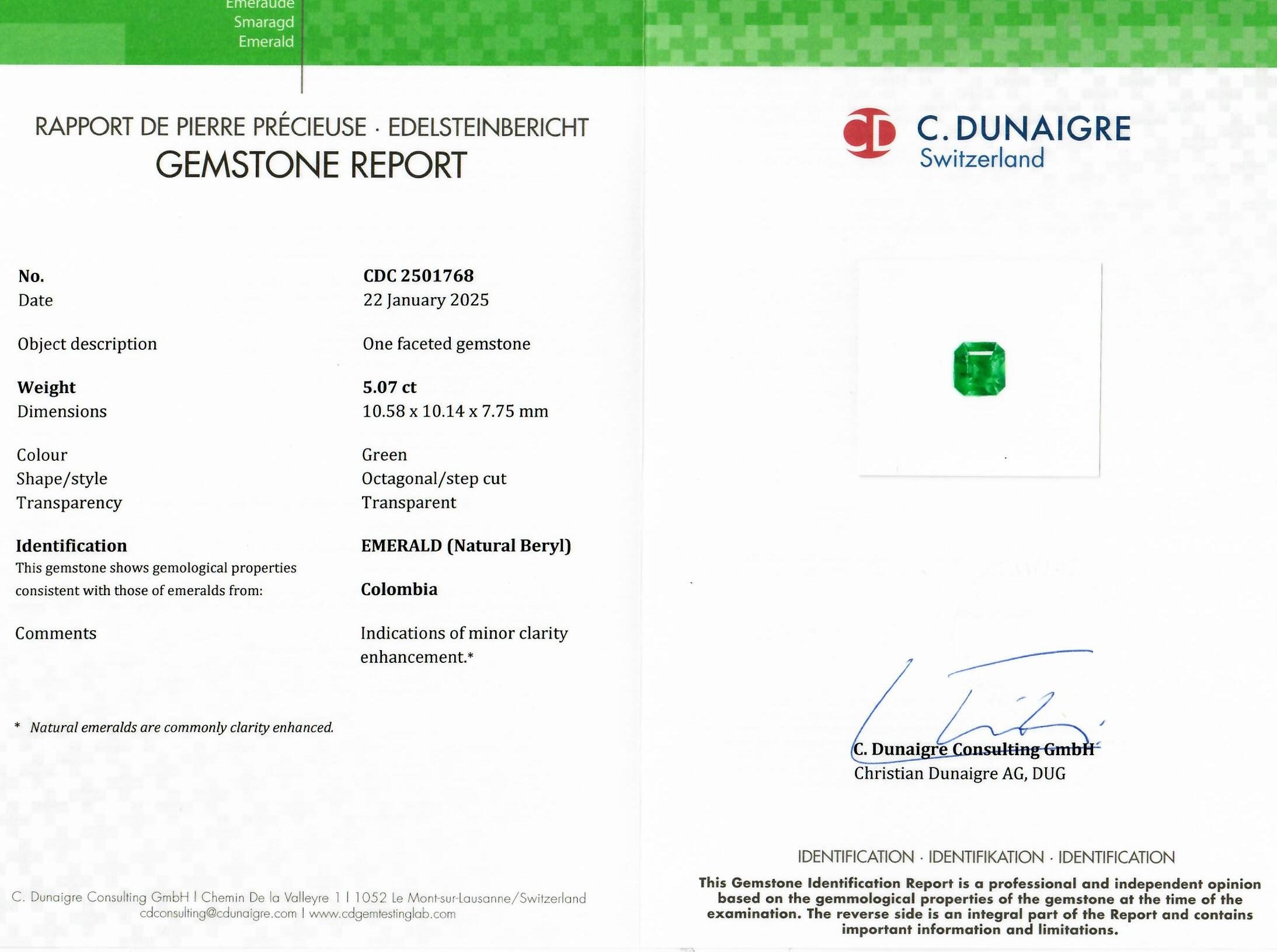 5.07 Ct. Emerald from Colombia