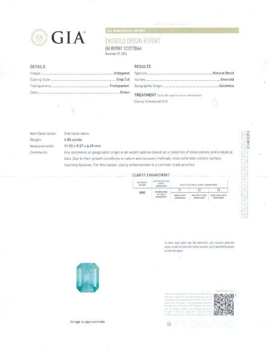 4.58 Ct. Emerald from Colombia