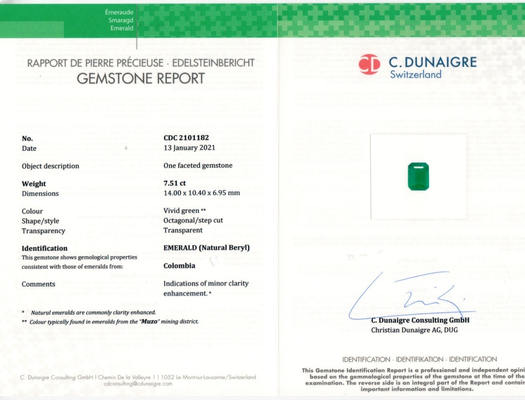 7.51 Ct. Emerald from Colombia - Muzo