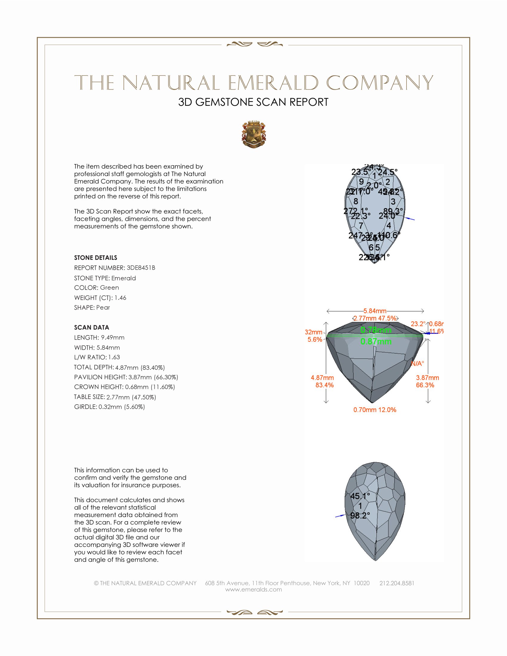 1.46 Ct. Emerald from Zambia