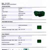 1.79 Ct. Emerald from Colombia Scan Report