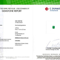 1.73 Ct. Emerald from Colombia Scan Report