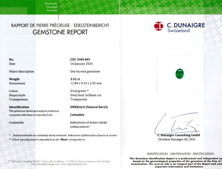 3.52 Ct. Emerald from Colombia