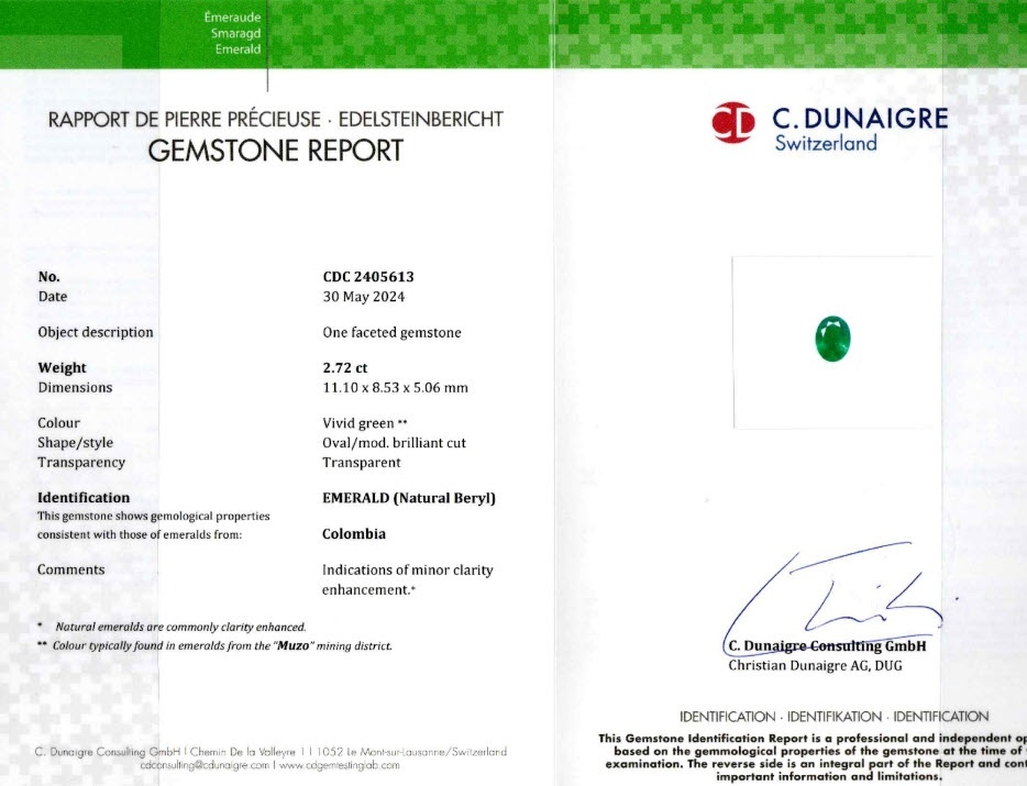 2.72 Ct. Emerald from Colombia