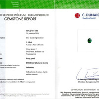 2.18 Ct. Emerald from Colombia - Muzo Scan Report