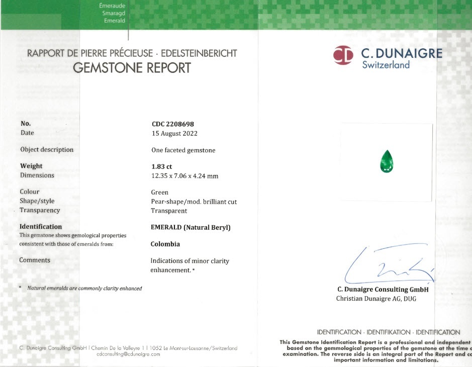 1.83 Ct. Emerald from Colombia
