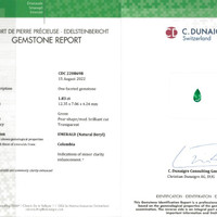 1.83 Ct. Emerald from Colombia Scan Report