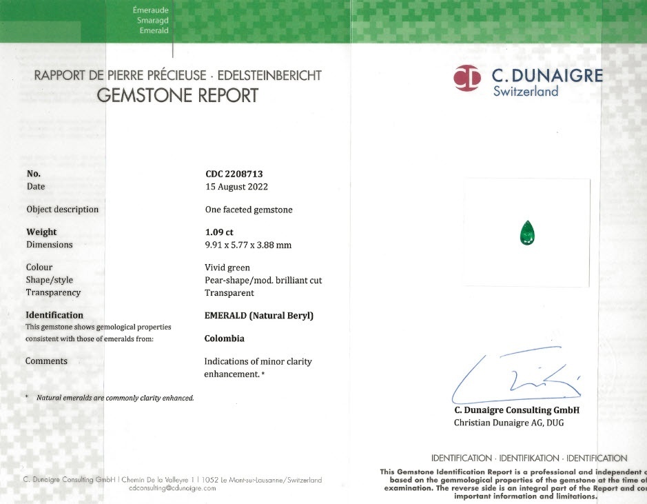 1.09 Ct. Emerald from Colombia