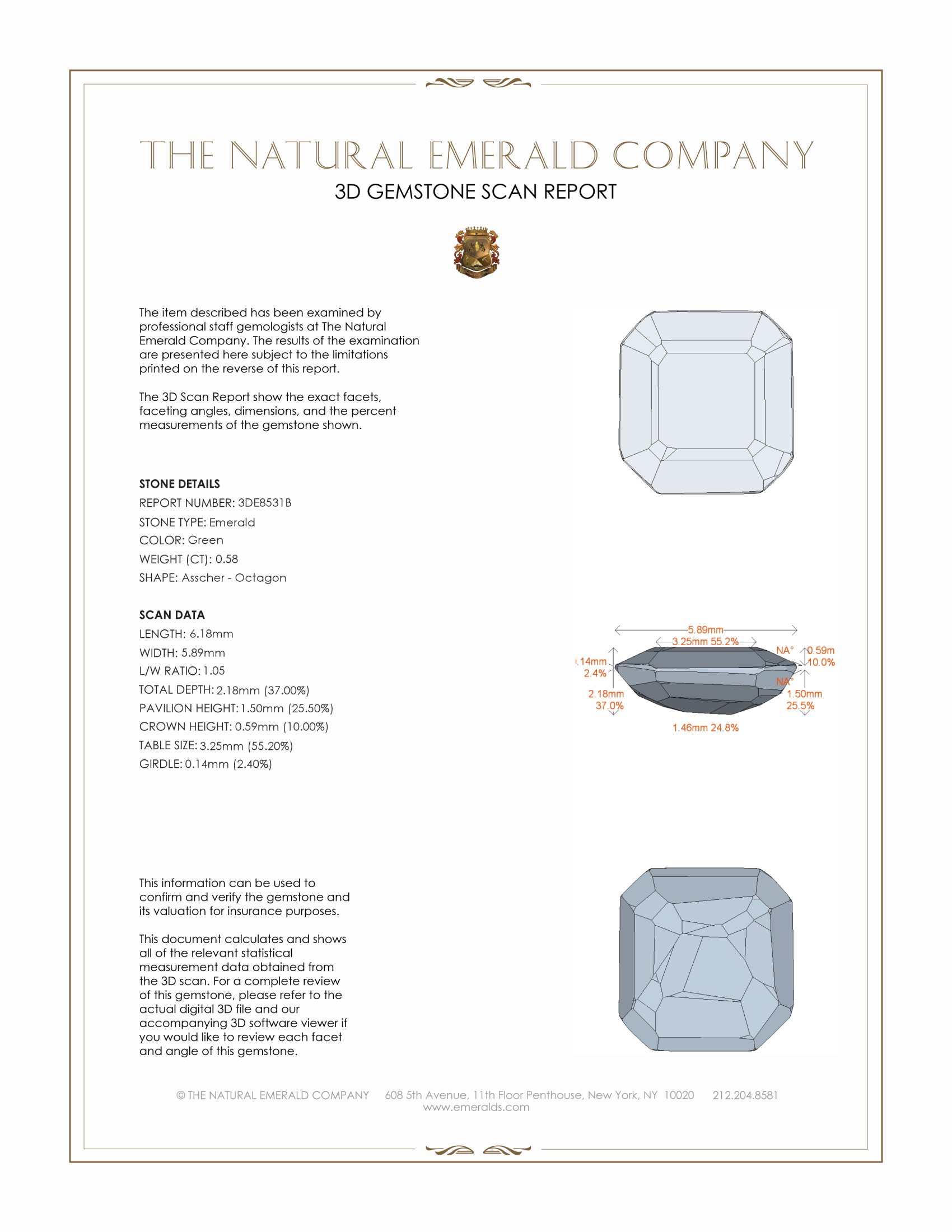 0.58 Ct. Emerald from Colombia