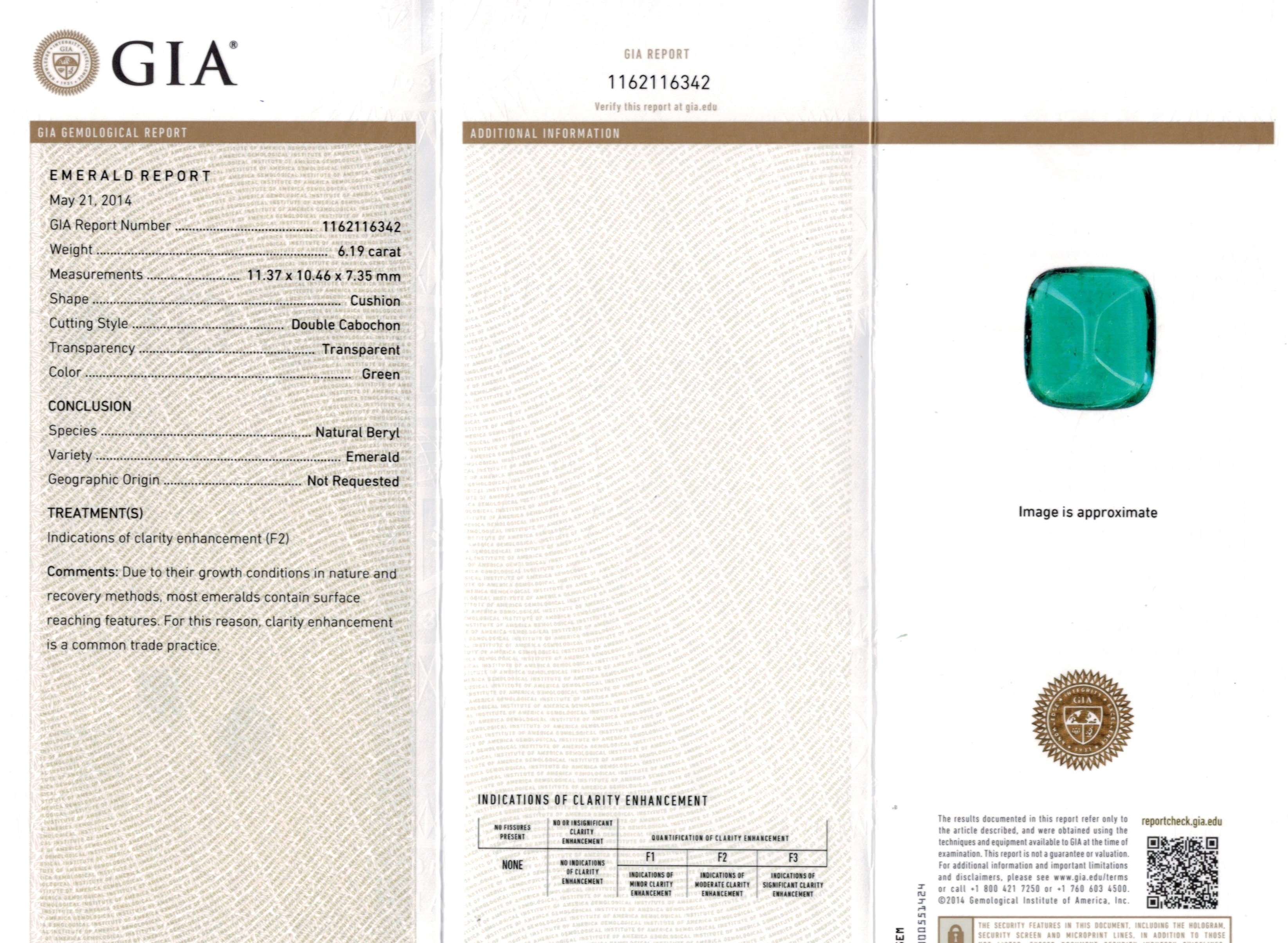 6.19 Ct. Cabochon Emerald from Colombia