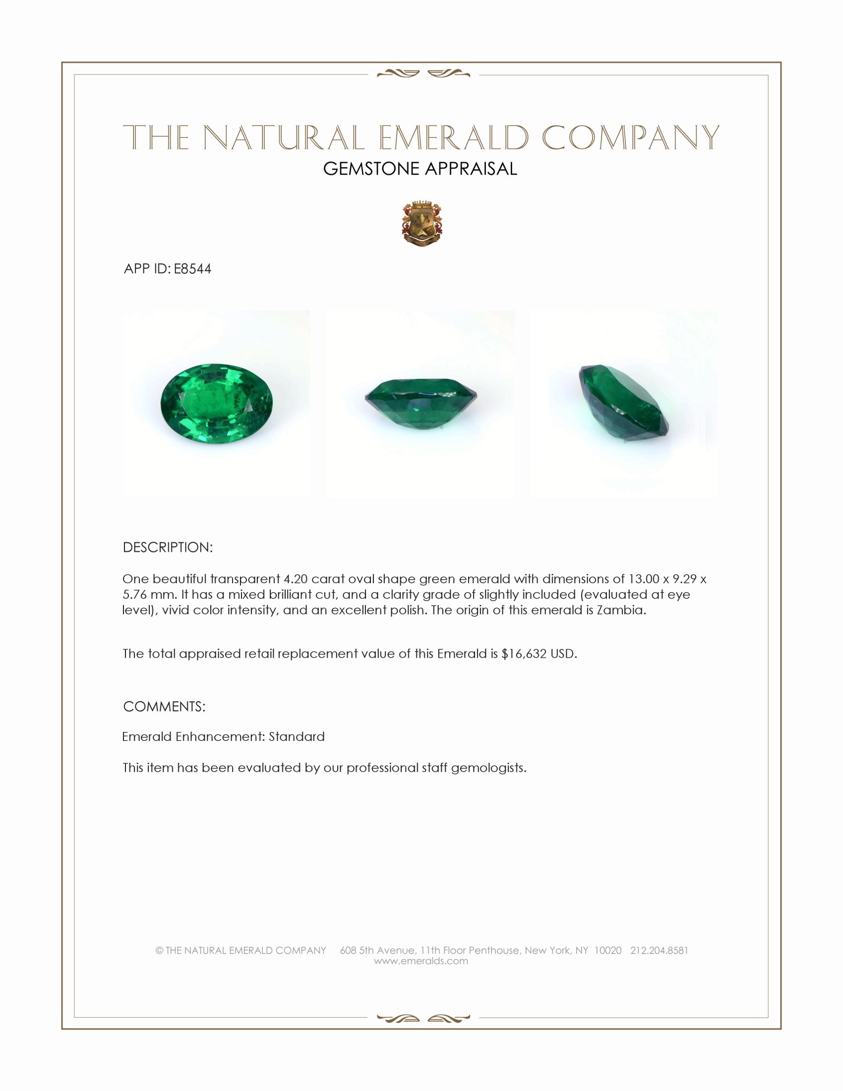 4.20 Ct. Emerald from Zambia
