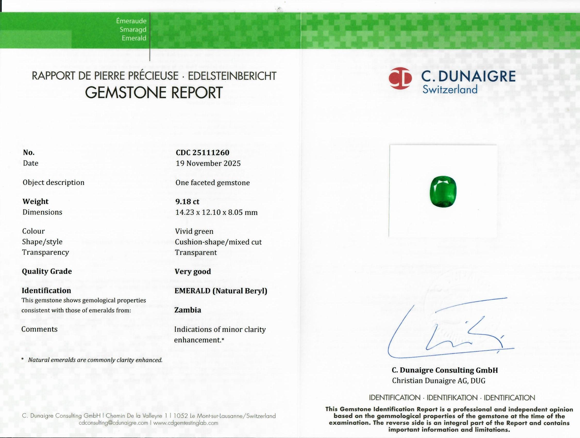 9.18 Ct. Emerald from Zambia