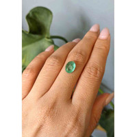 2.86 Ct. Cabochon Emerald from Zambia Life Style