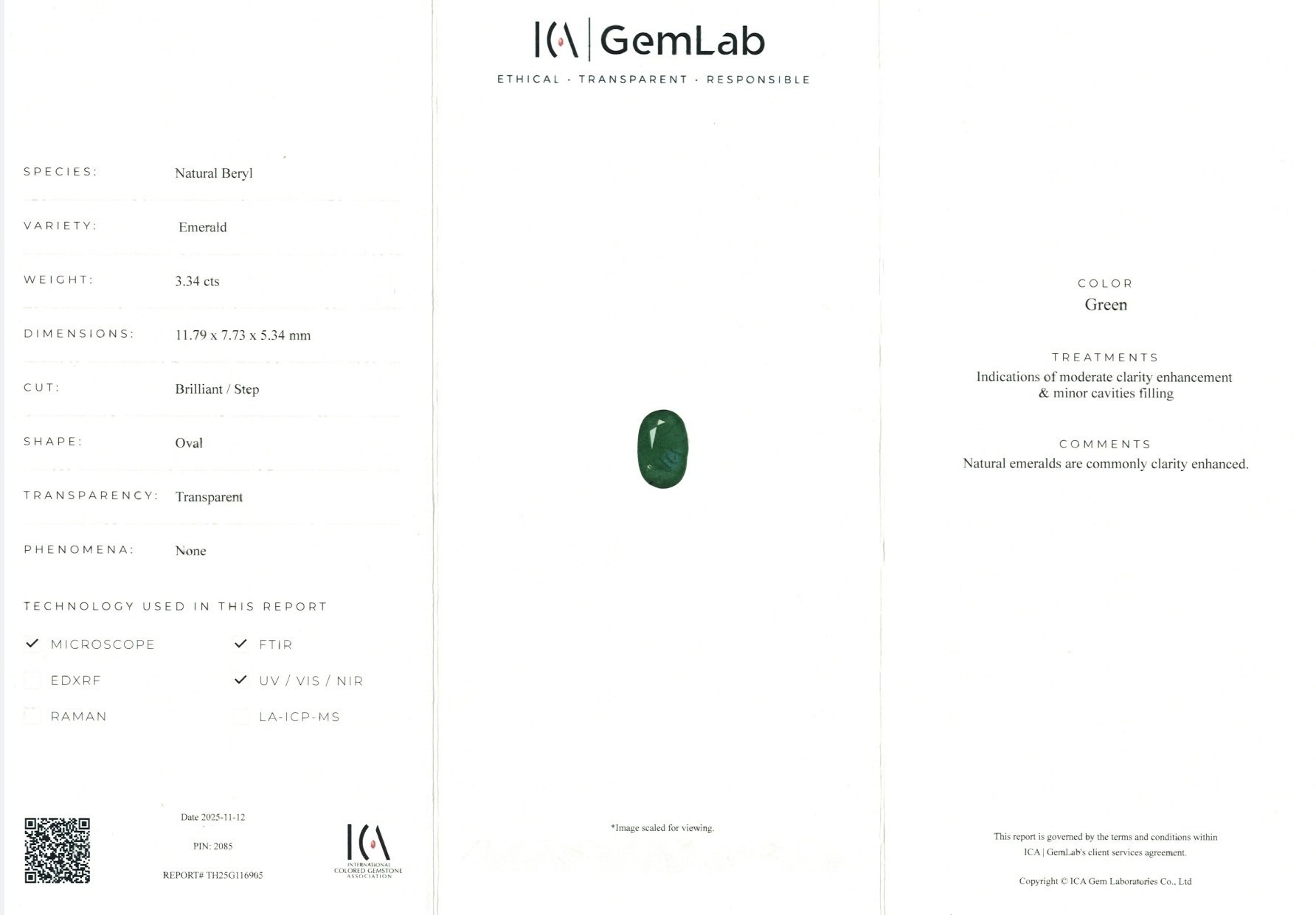 3.34 Ct. Emerald from Zambia