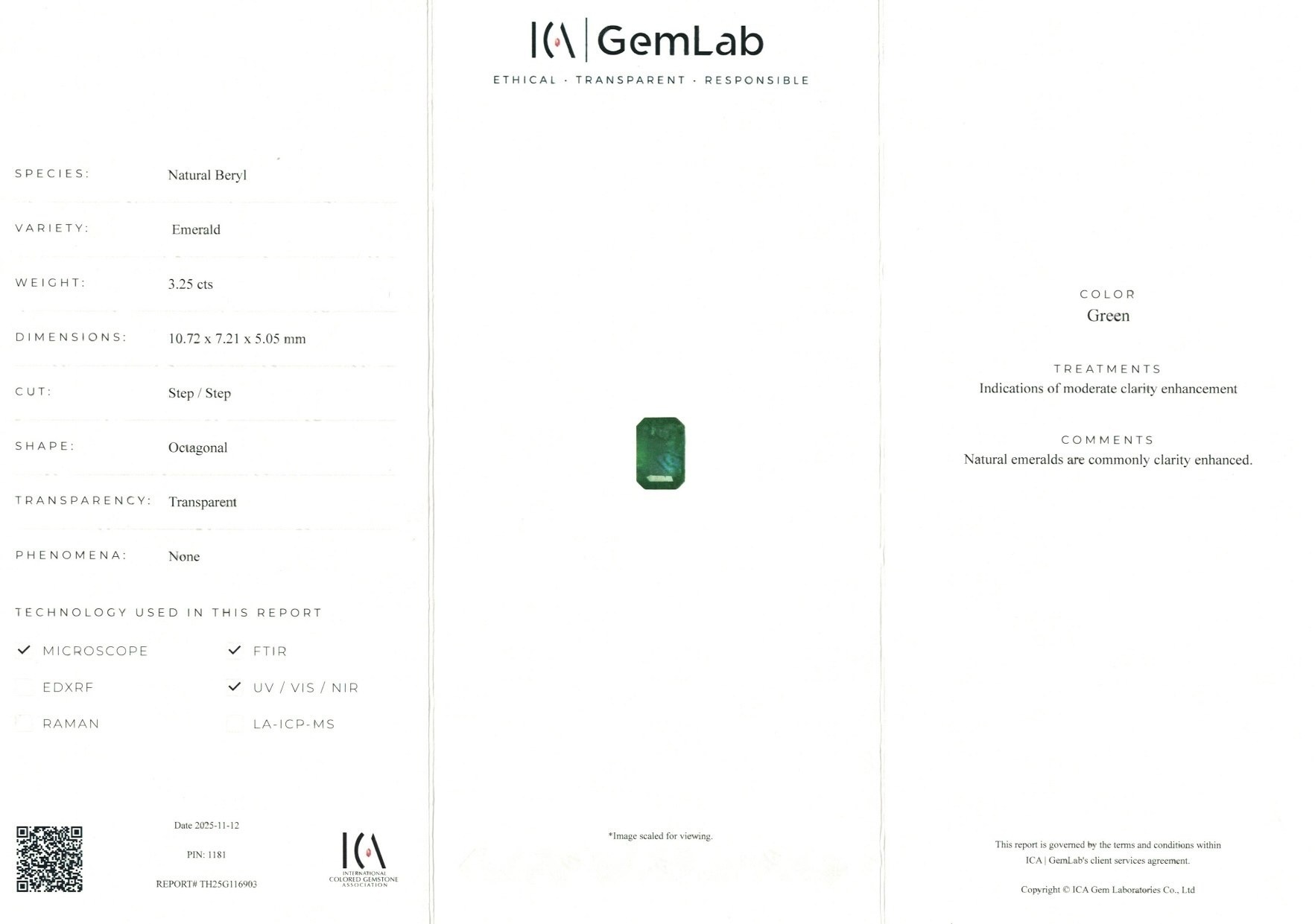 3.25 Ct. Emerald from Zambia