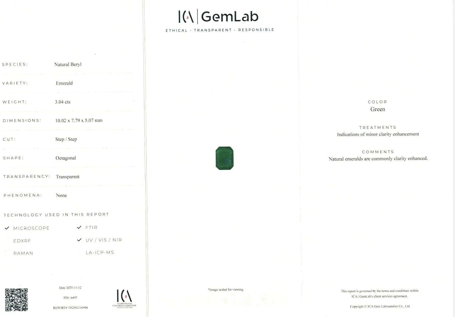 3.04 Ct. Emerald from Zambia