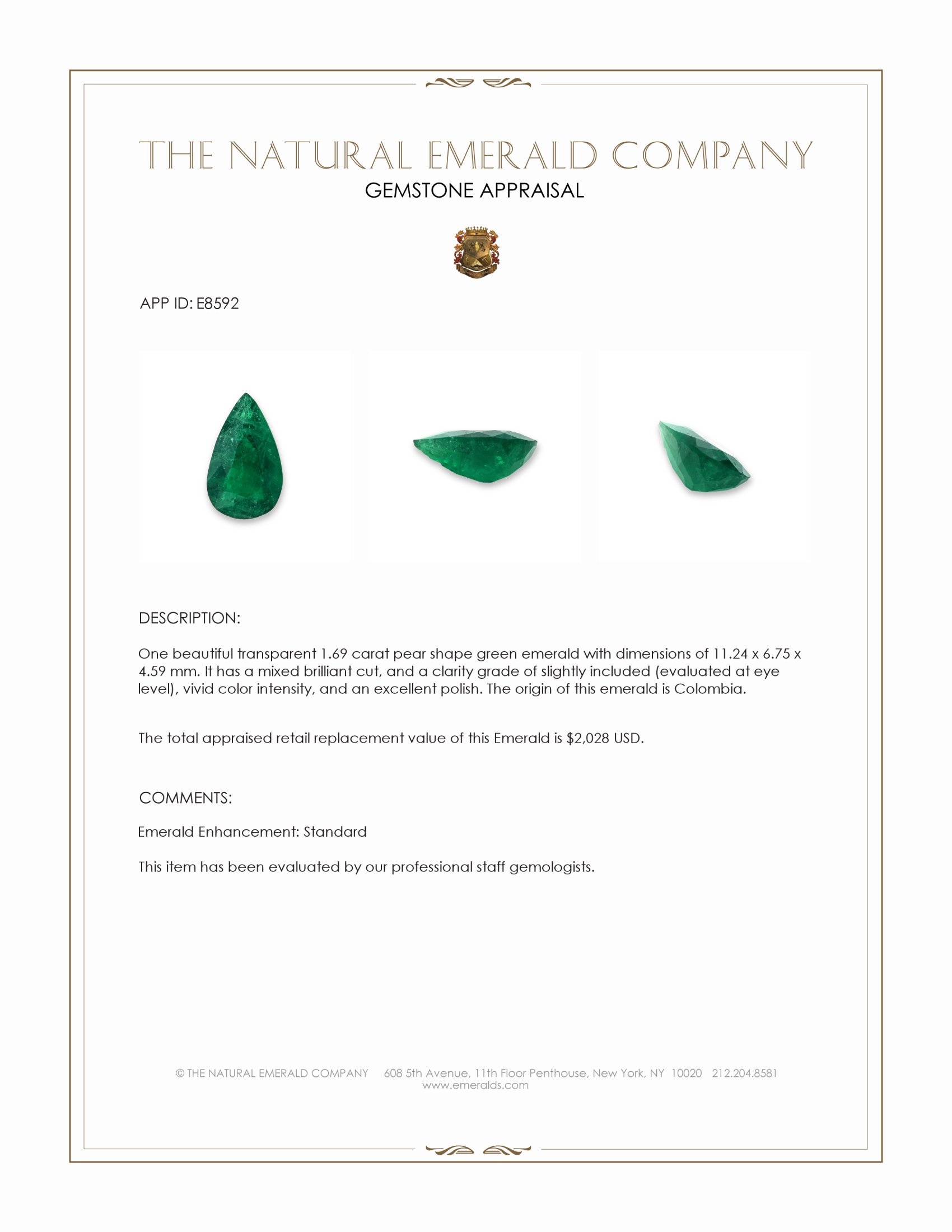 1.69 Ct. Emerald from Colombia